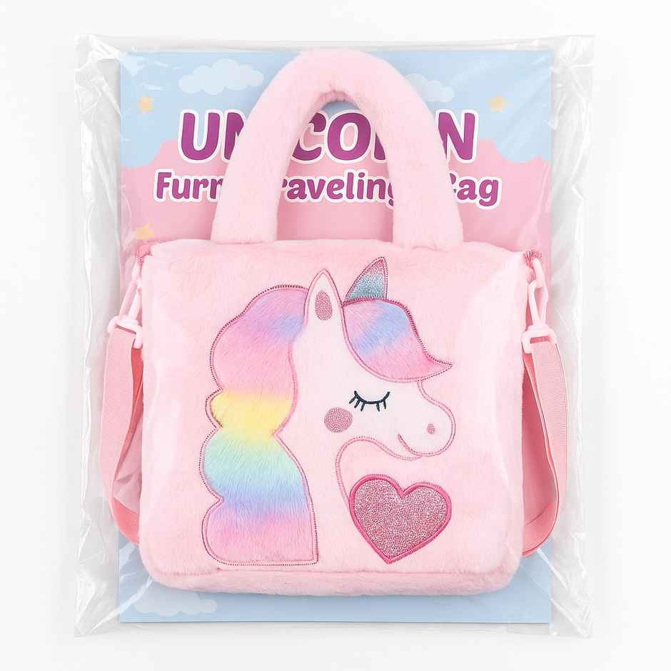 Kidara Unicorn Fur Crossbody Bag Baby Pink