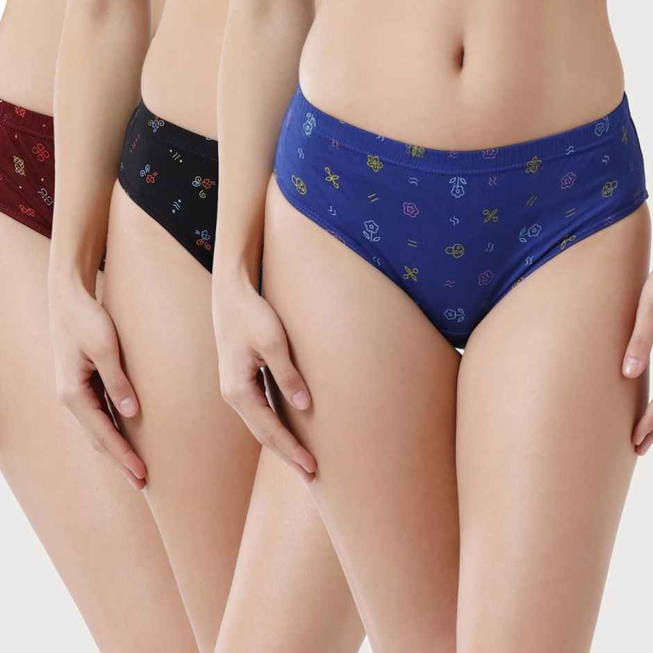 Amul Comfy Pack Of 3 Women Hipster Multicolor Panty | Multicolor - 95