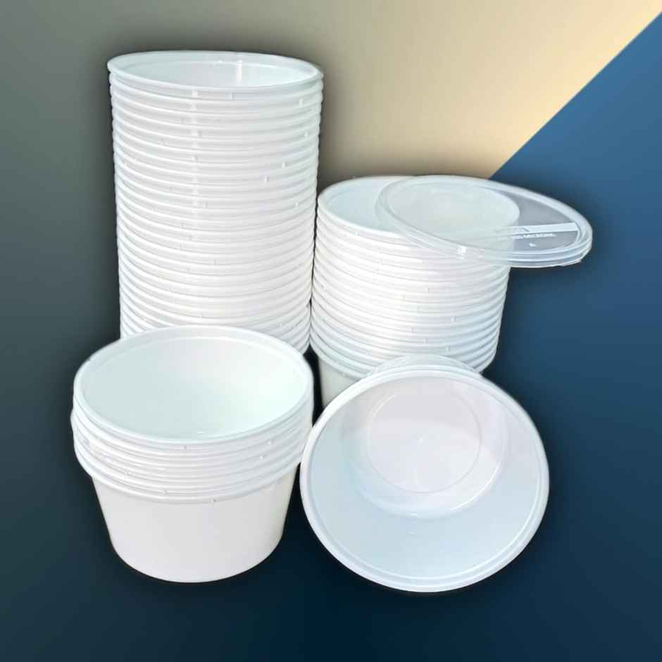 Plastic Round Reusable Container With Lid | 450 ml | Tempware