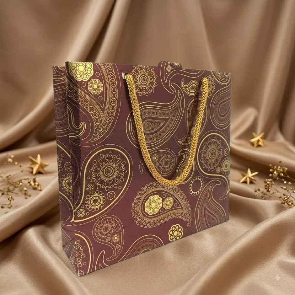 ABK Metallic Party Bag Single Gift Bag | 7.5 x 7 x 2 Inches | Med Size | Colour May Vary