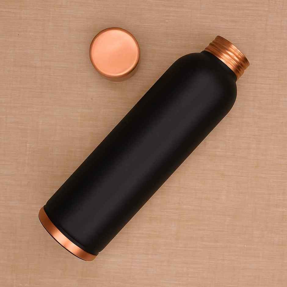 OGGN Copper Water Bottle For Daily & Office Use 950 ml, Black |Pure Copper