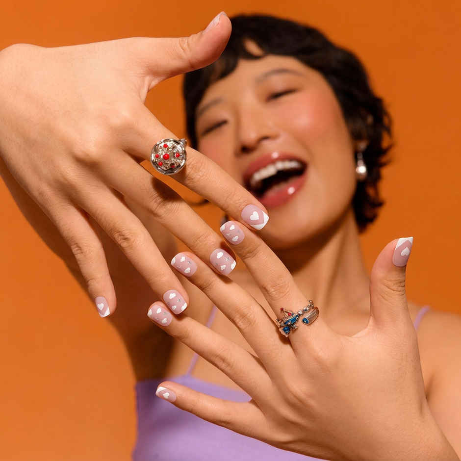 Nailinit Press On Nails Soft Affair | Reusable False Nail Extensions with Glue Tabs