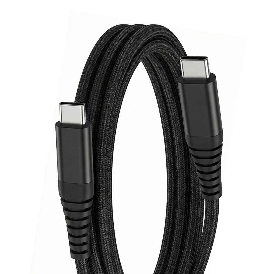 Ailkin Type C to Type C Cable | Fast Charging | 1.5 M Braided | For Smartphones & Tablets | Black