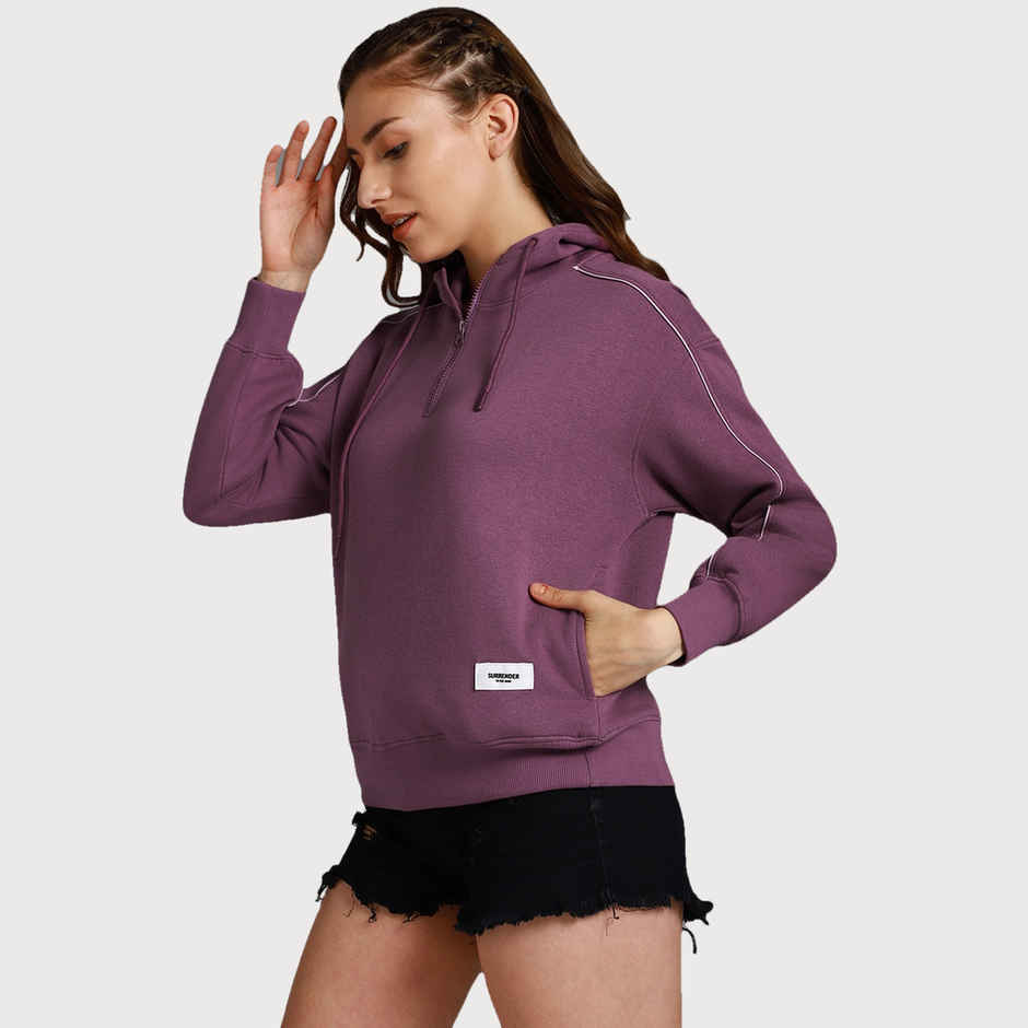 High Star Women's Hooded Long Sleeves Pullover Sweatshirt | Purple - L