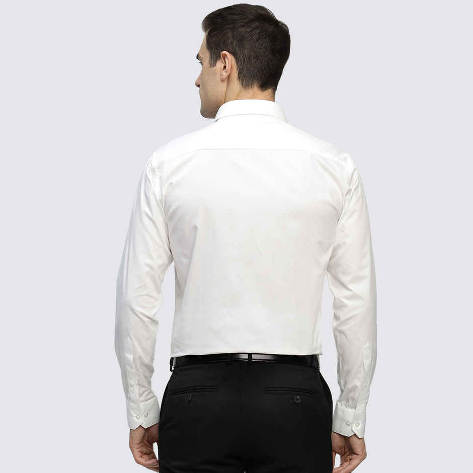 Hancock Men's Pure Cotton Slim Fit Formal Shirt | M | Spread Collar | White
