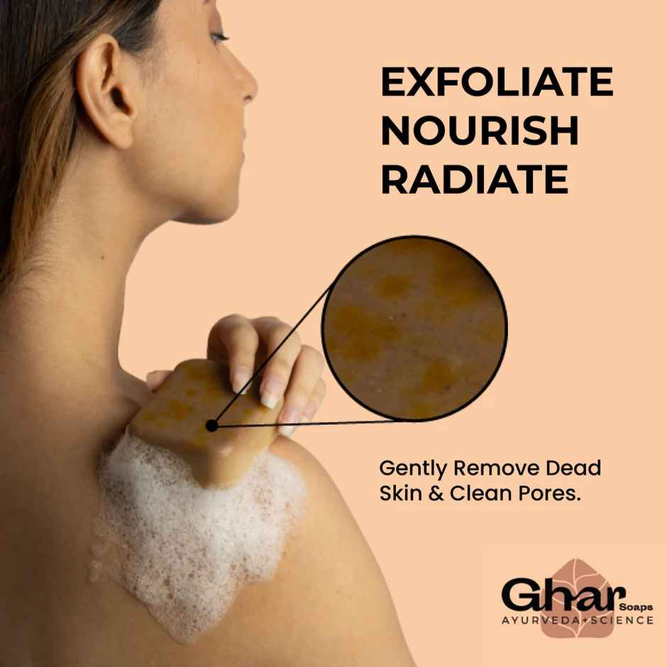 Gharsoaps Magic Soap Sandal Wood And Saffron For Detan And Glowing Brightening Skin