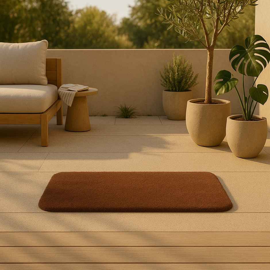 Elegant Weavers Furry Door Mat | 58 x 38 cm | Brown