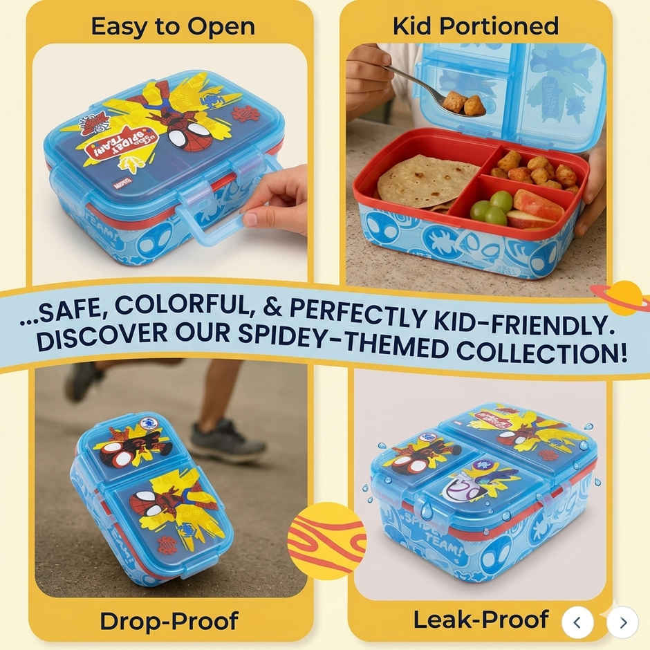 Striders Multi Compartment Rectangular Sandwich Box Spidey And Friends | XL