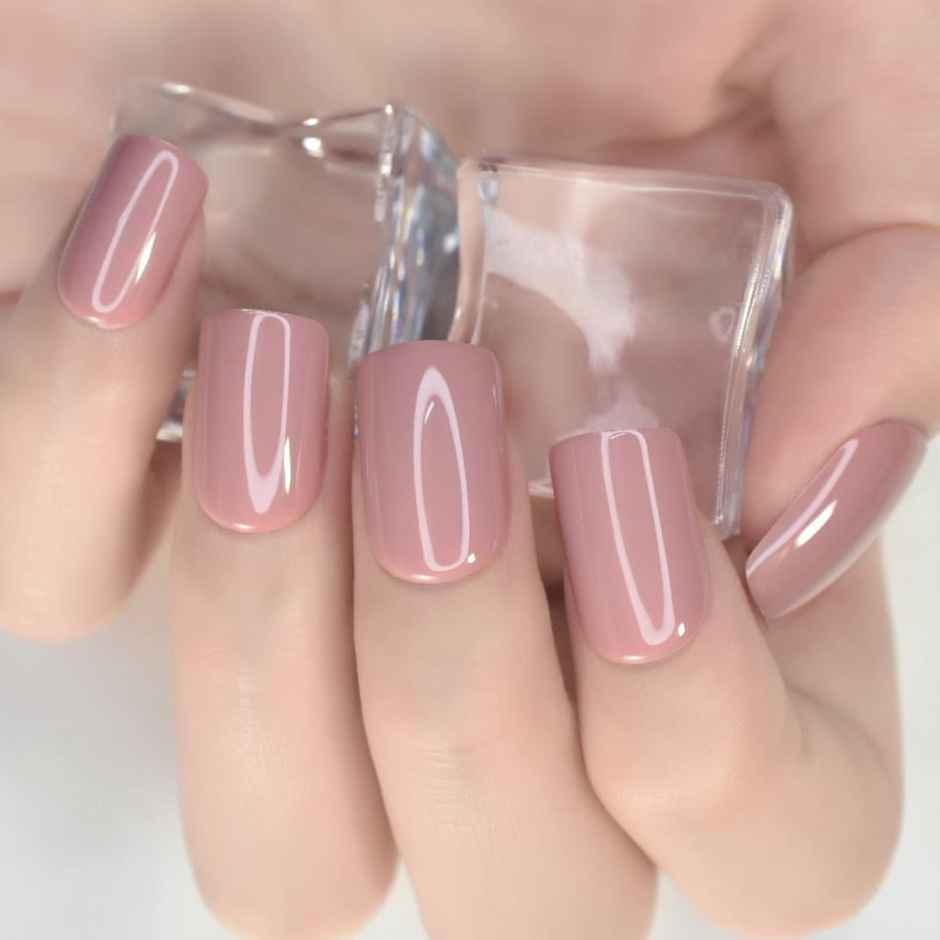 Pep Nails Back To Basics Medium Square Mauve Solid Reusable Press On Nails 24 Nail Tips