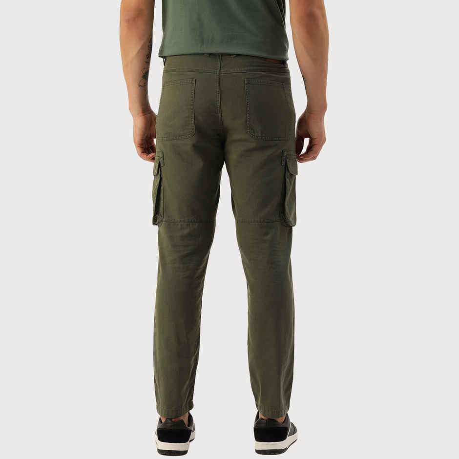 IVOC Men's Regular Fit Cargo Trousers | Olive - 32