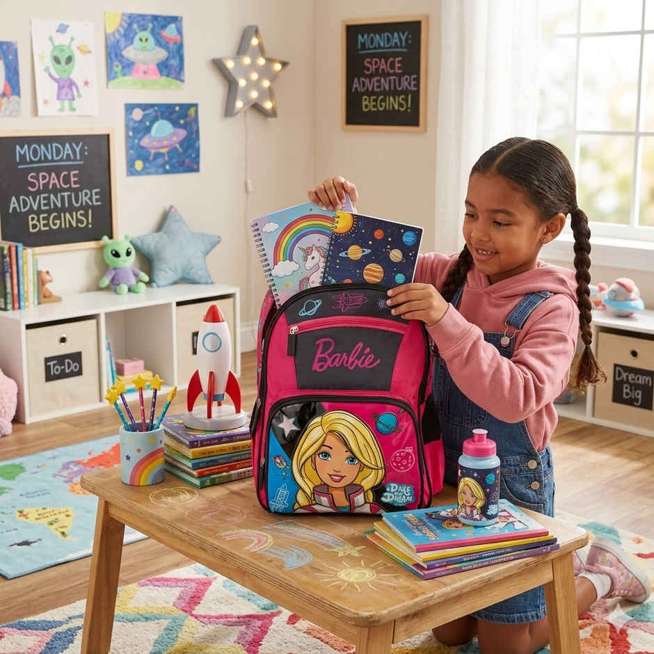 Striders Barbie School Bag for Girls 16 Inch Comfortable & Spacious Kids Backpack