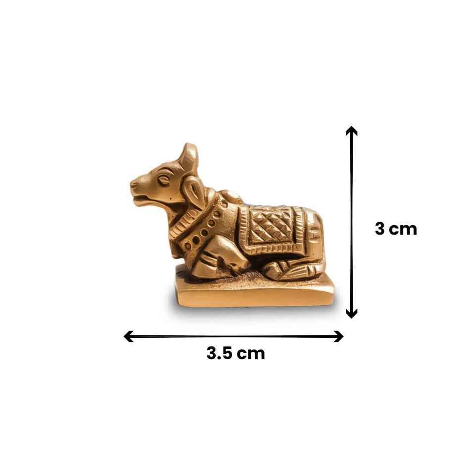 Nandi Brass Idol | Religious Statue | 4 cm | Svasti