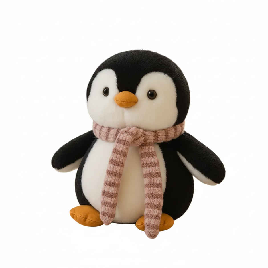 DearJoy Playful Penguin with Muffler Soft Toy Black 25 cm