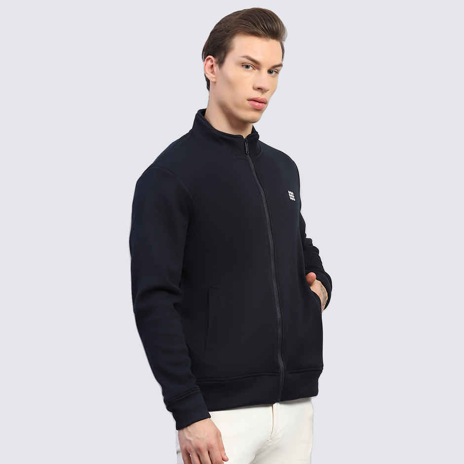 Rock.It By Monte Carlo Mens Solid Navy Blue Round Neck Full Sleeve Sweatshirt-2240102516-3-42 | XL