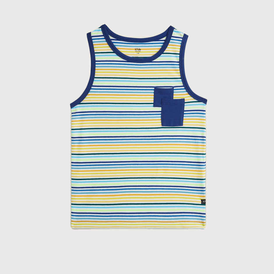 XY Life Kids Outer Vest for Boys, Antimicrobial Finish - Multi Stripes | 13-14Y | Pack Of 2