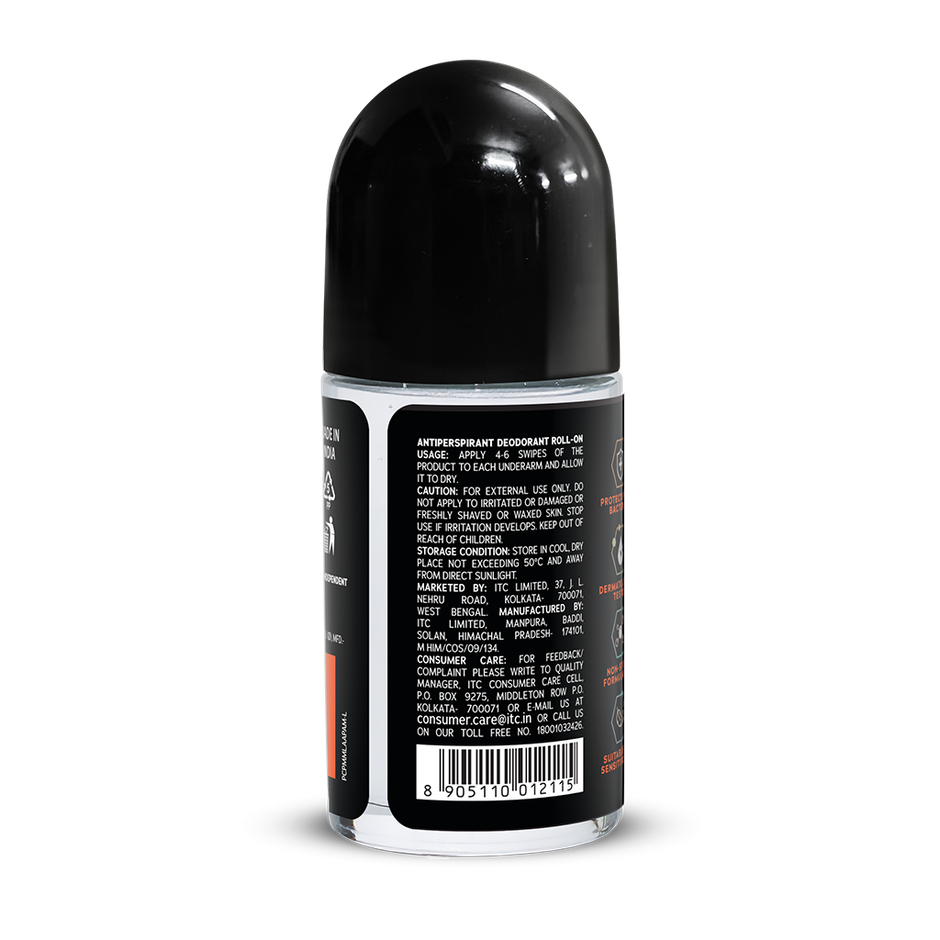 Engage Amber Fresh Underarm Roll-On Deo for Men | 72hr Protection