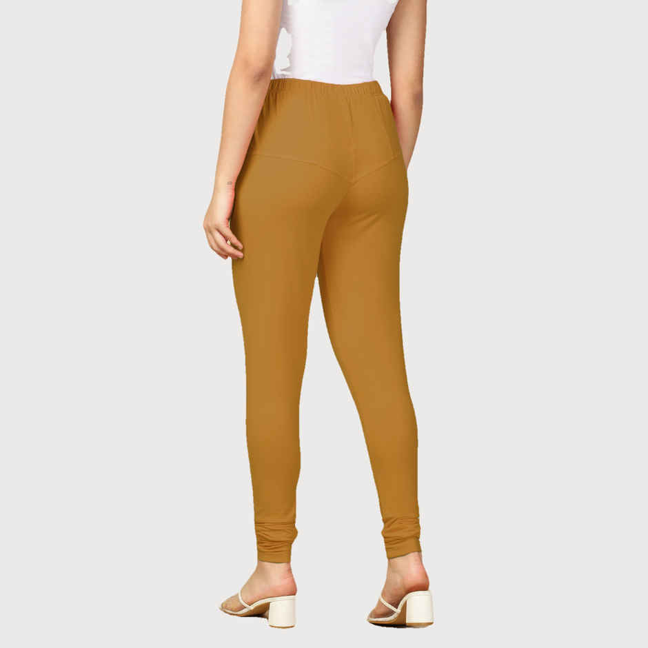 PYNK By Lux Cozi Women Ultra Soft 360 Stretch Premium Cotton Churidar Leggings|Tan Brown|Free Size