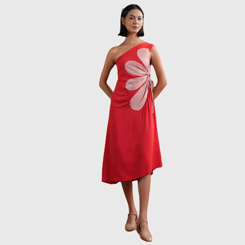 Sanskruti Homes Women Dress - Red | Floral Printed | L