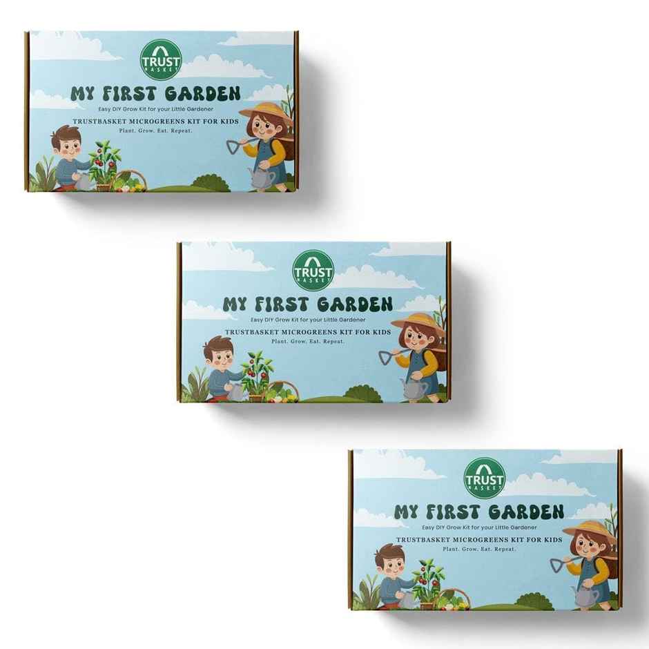 TrustBasket My First Garden Kit | Microgreens Gardening Starter Kit for Kids