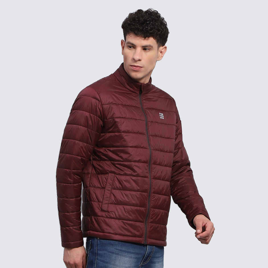 Rock.It By Monte Carlo Mens Solid Wine Mock Neck Full Sleeve Jacket |2240102489-4-44 |XXL