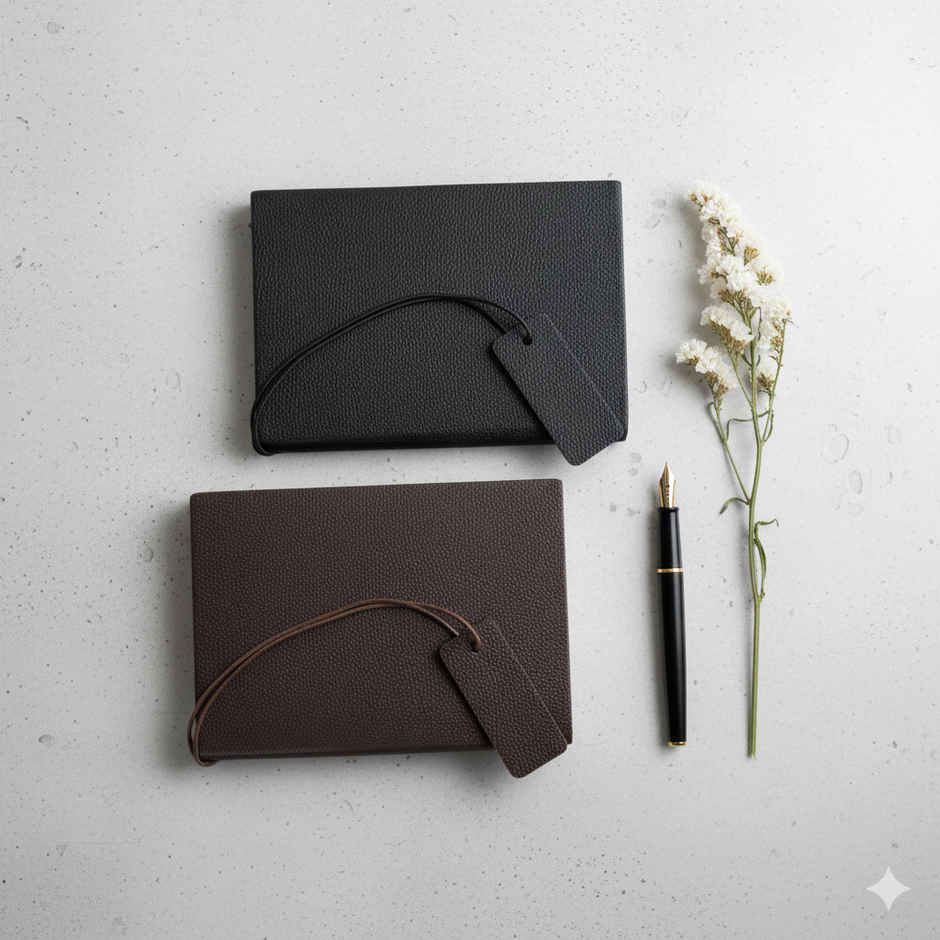 Abk A5 Flexi Journal with Leather Bookmark | Black | 192 Pages