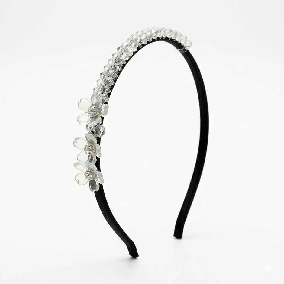 The Opal Factory Hair Accessories | Silver Crystal Flower Hair B&