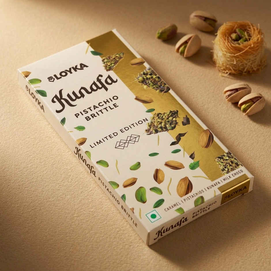 Loyka Kunafa Pistachio Premium Brittle With Caramel, Pistachio & Kunafa Crunch