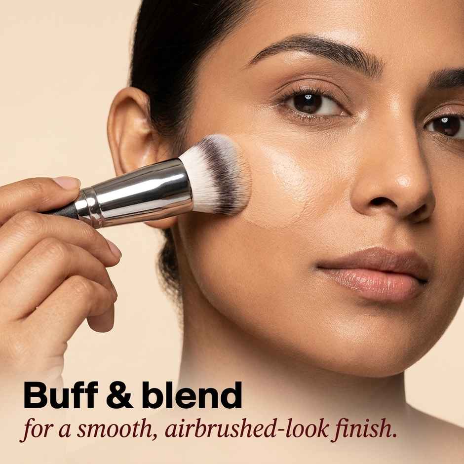 Gleva Angled Foundation Brush for Liquid Cream Makeup Blending Black Soft Bristles