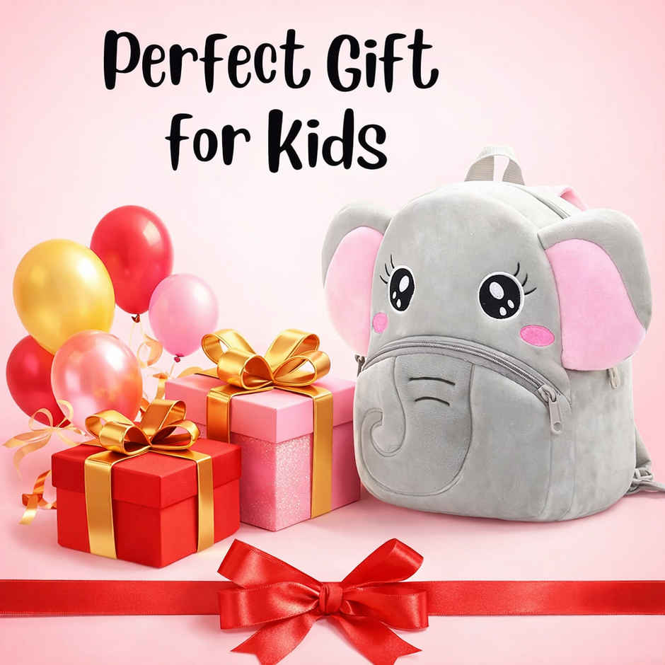 Kidara Baby Elephant Toddler Backpack Light Grey