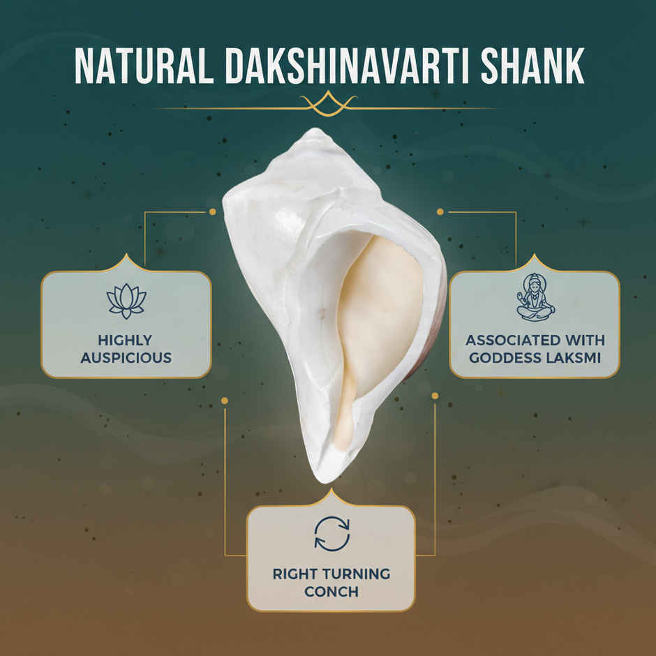 Natural Dakshinavarti Shank | Svasti