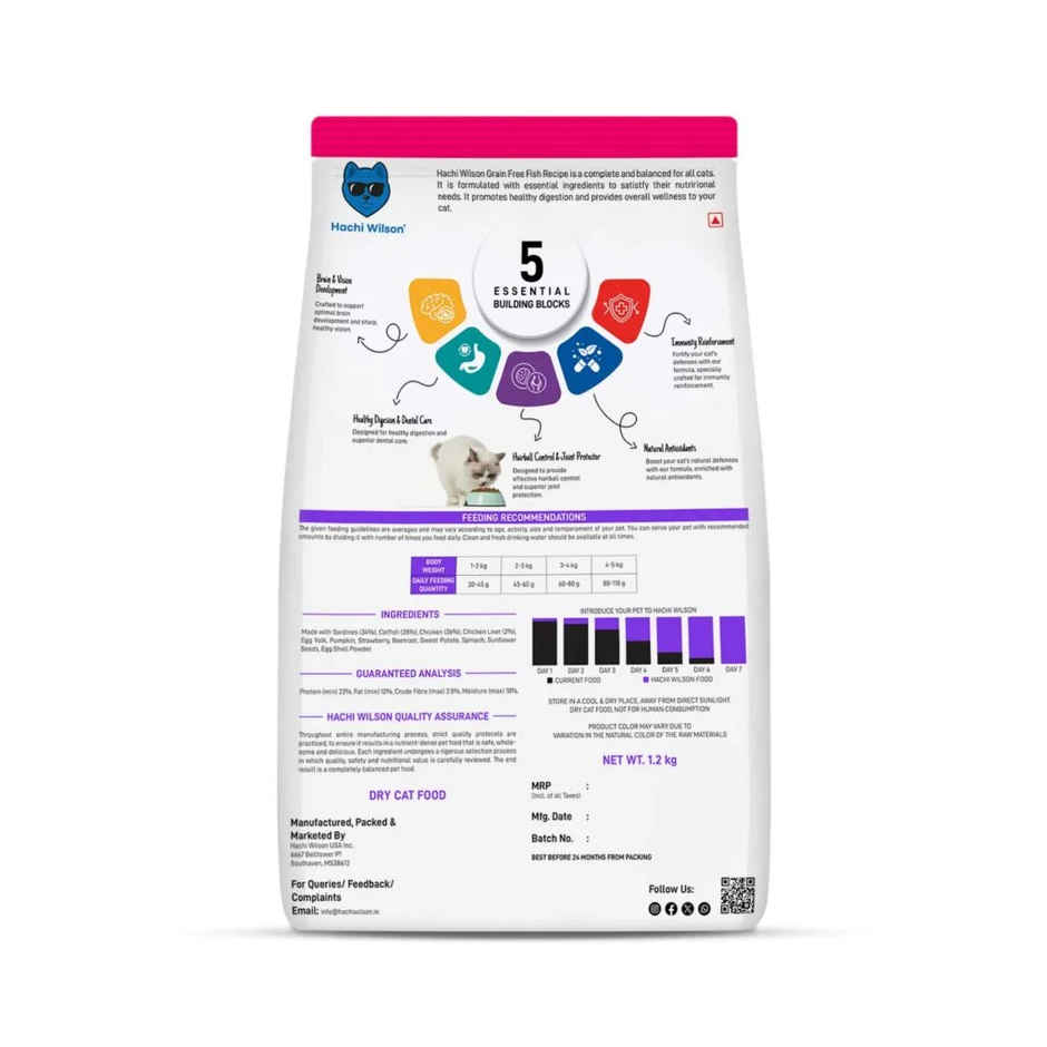 Hachi Wilson Premium Cat Food | Grain-Free | High-Protein | Ocean Fish Sardine & Mackerel | USFDA Approved