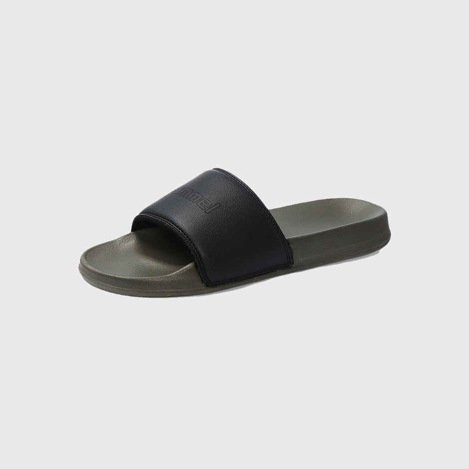 hummel Classic lightweight slides for Men with Cushioned Sole and Arch Support | Green & Black | 7