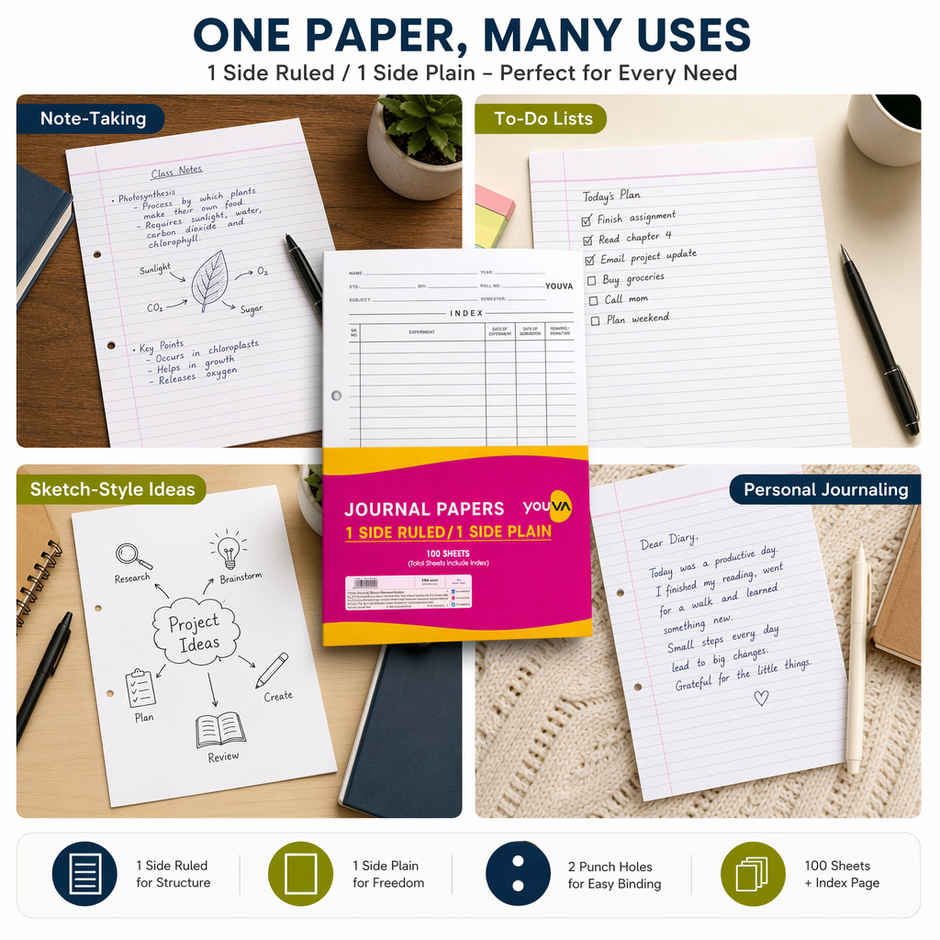 Youva Journal Papers - Smooth and Durable | White
