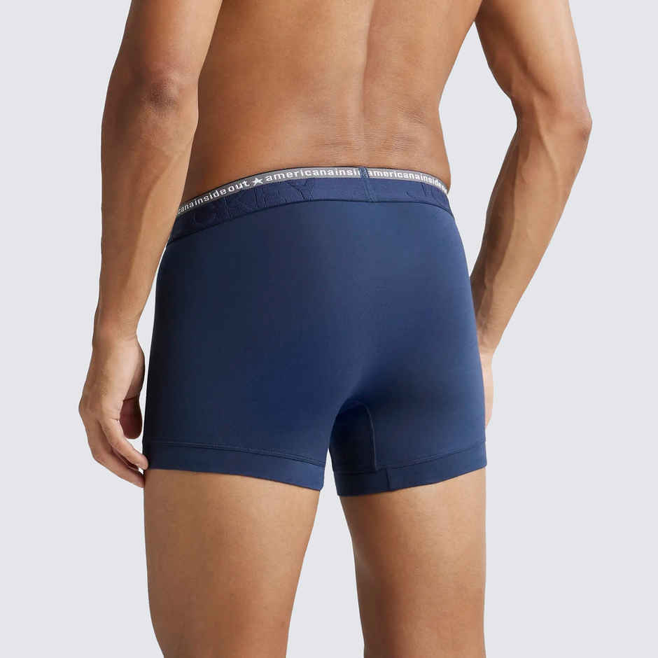 Jockey US60 Men's Super Combed Cotton Elastane Stretch Underwear Solid Trunk|Ultrasoft Waistband|PO2 | Navy-M