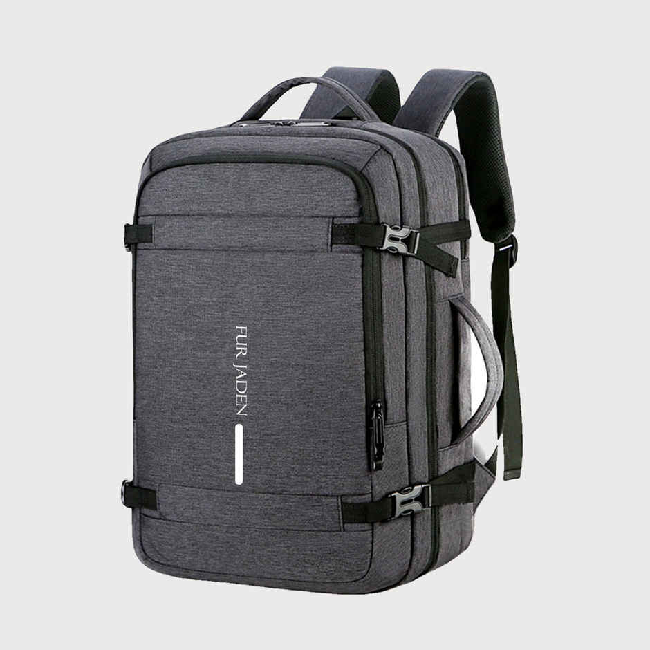 Fur Jaden Unisex Solid PU 40 L Laptop Backpack | Grey - 15.6 Inches