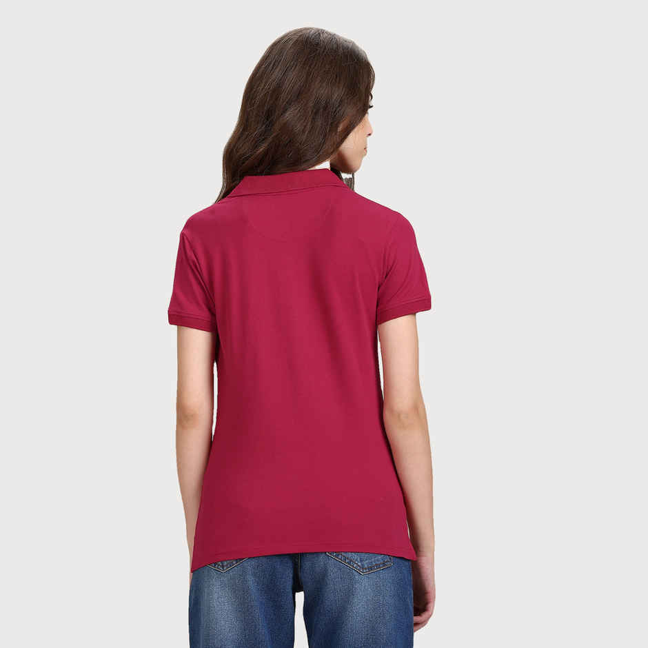 U.S. Polo Assn. Women's Solid Slim Polo Shirt | Fuchsia - S