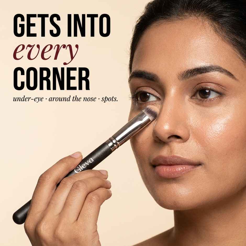 Gleva Small Concealer Brush Precision Makeup for Spot Application | Black