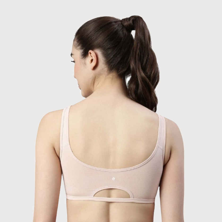 Enamor Women's SB06 Cotton Lounge Sports Bra | High Coverage | Non Padded | Wirefree | Pearl | XL