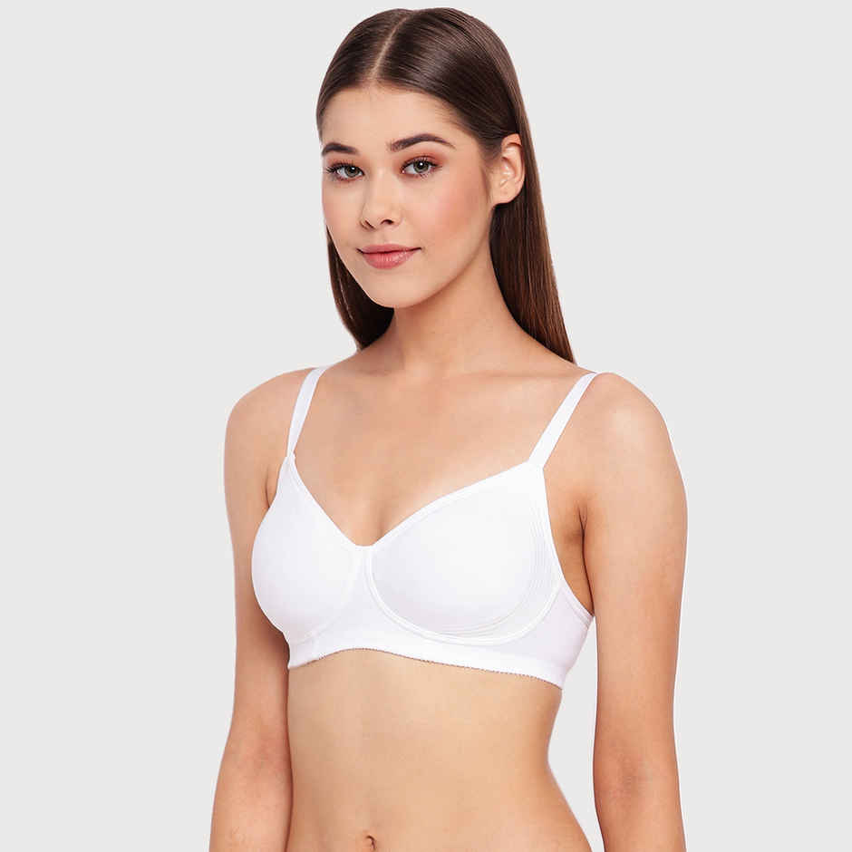 Enamor Women's A042 Side Support Shaper Fab-Cool Cotton Bra | Non Padded | Wirefree | White - 34C