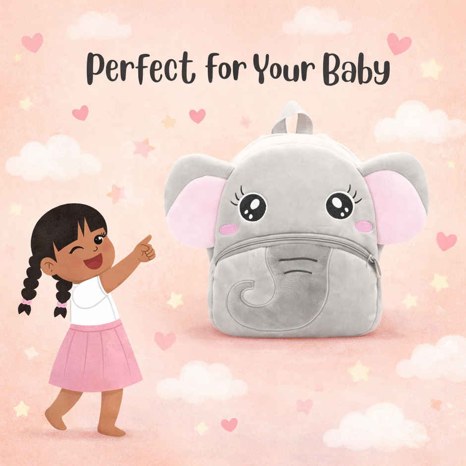 Kidara Baby Elephant Toddler Backpack Light Grey