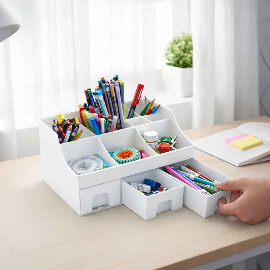Fablue Multipurpose Desk Organizer | White