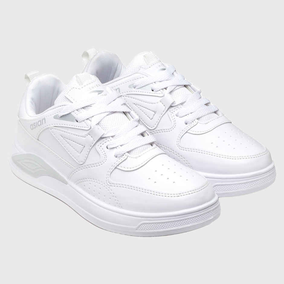 Asian Men s Moscow-01 Full White Sneakers | UK-7