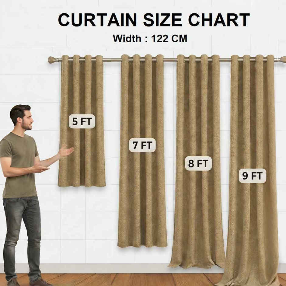 BAY6 Microfiber Cotton Door Curtains - Set of 2 - (9x4 ft) - Light Blue