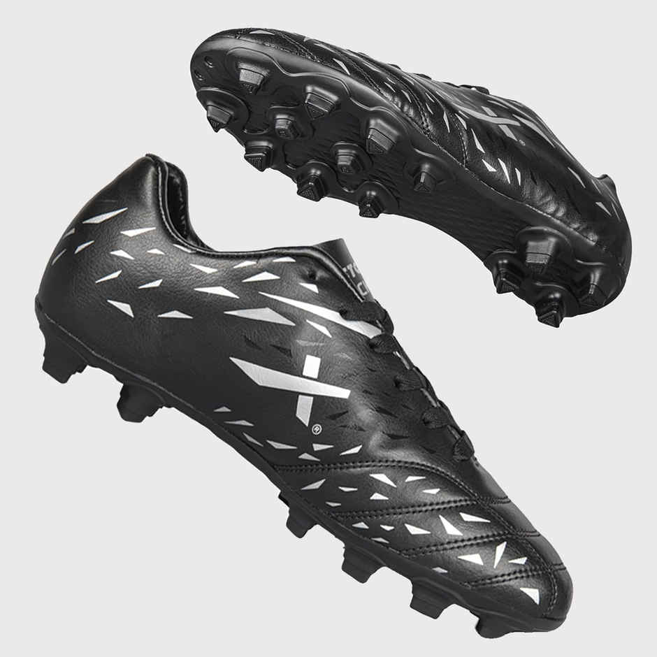 Vector X Kick-X Football Studs For Men Sports And Athletic Soccer Shoes | Black & Silver Size-10