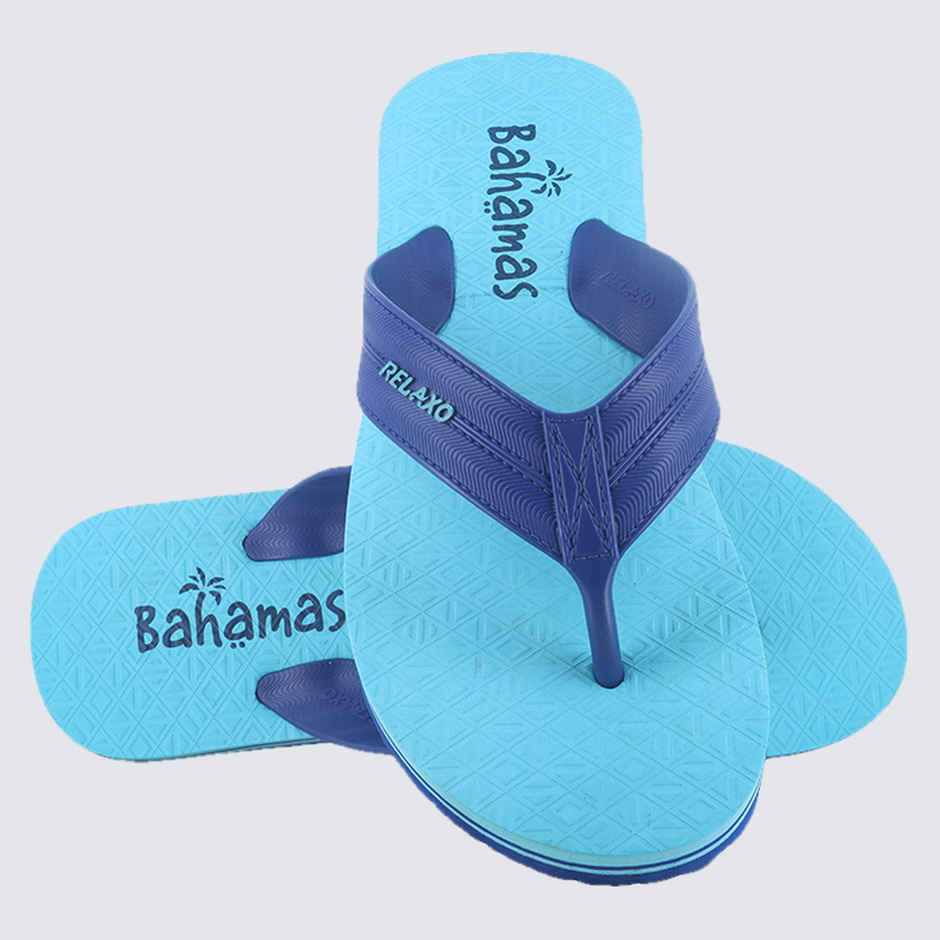 Bahamas Men's Slippers | BHG-216 | Navy & Skyblue - UK 8