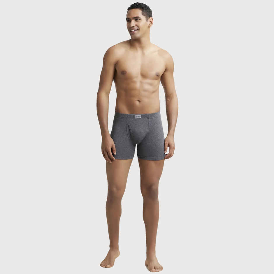 Jockey 8008 Men's Cotton Rib Underwear Solid Trunk|Ultrasoft Waistband | -S