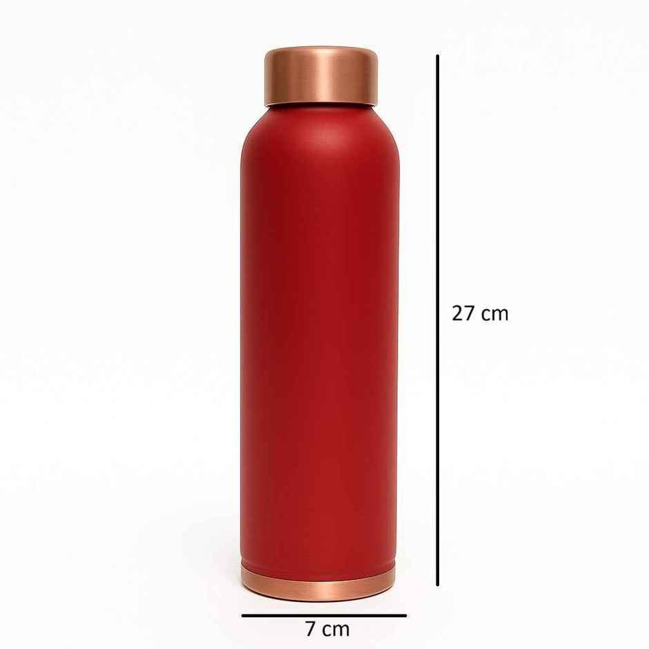 OGGN Copper Water Bottle For Daily & Office Use 950 ml, Red |Pure Copper