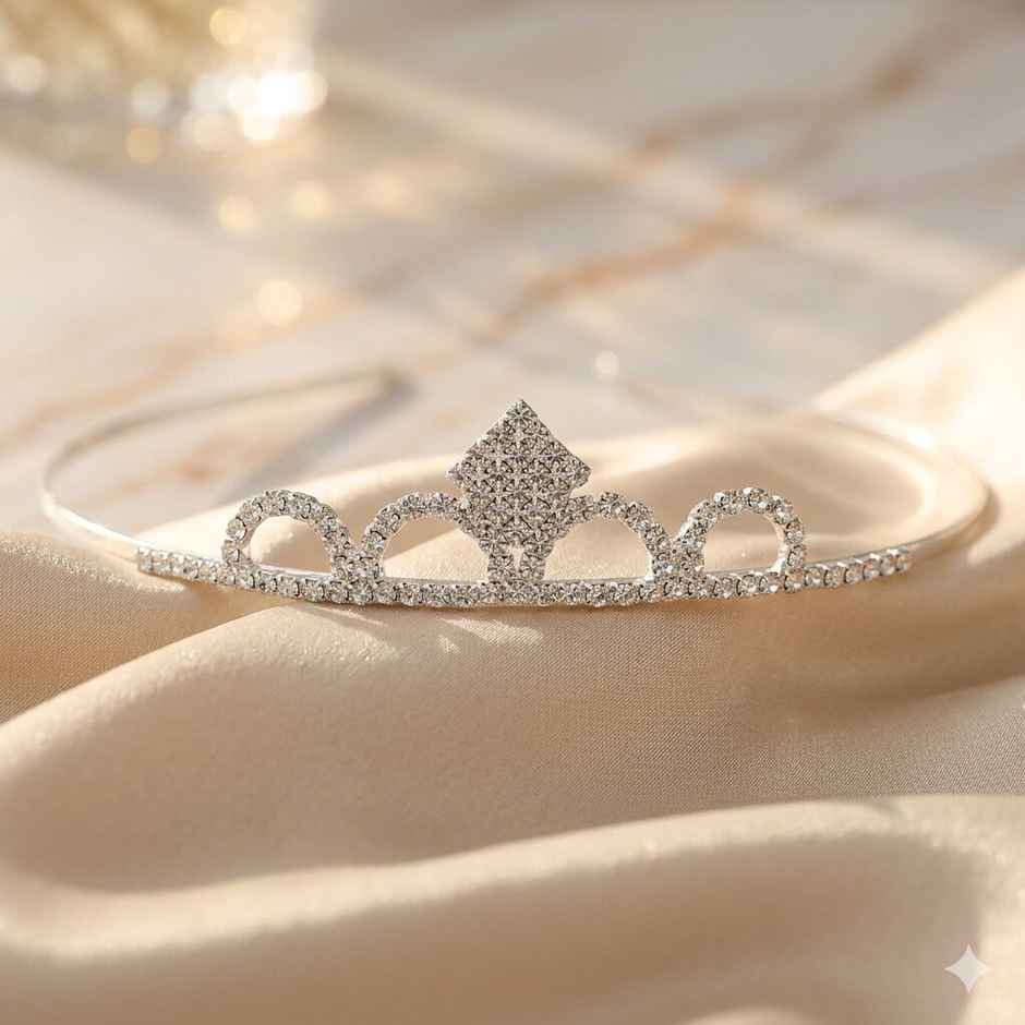 The Opal Factory Hair Accessories | Tiara Hair Band for Girl's - Silver