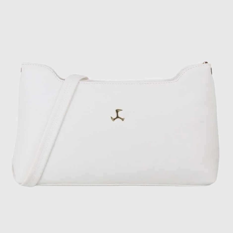 Mochi White Synthetic Sling Bag for Women | 66-7213-16