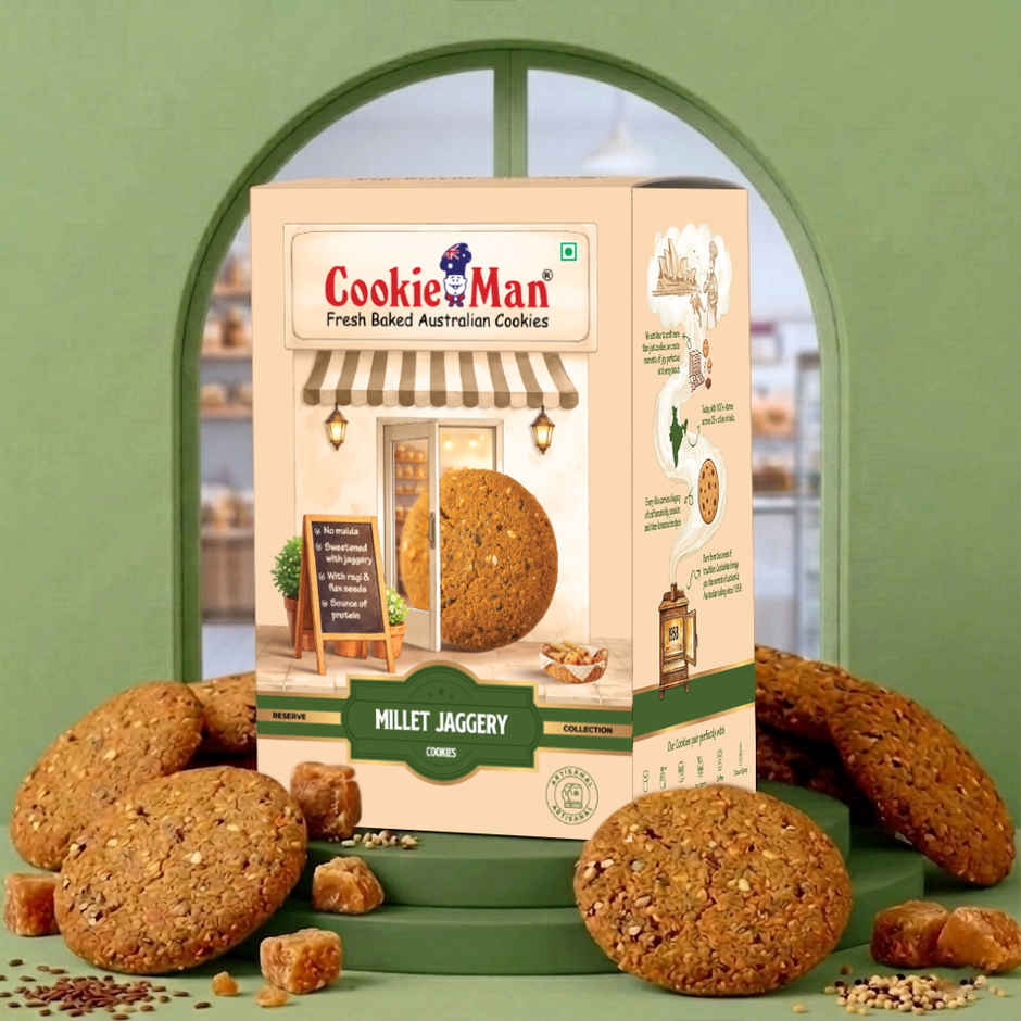 CookieMan Premium Millet Jaggery Ragi Atta Cookies Biscuits